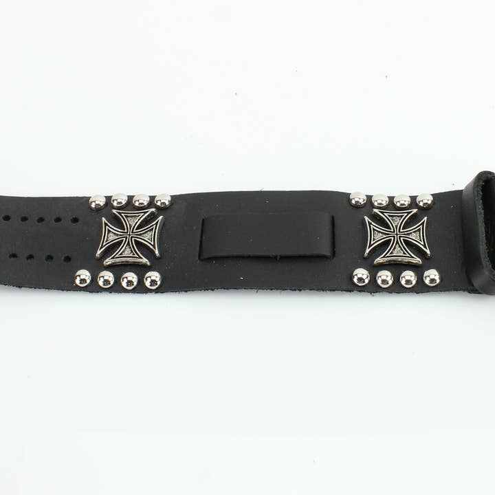 Leather Impressions Inc – wholesale Watch band/strap – Unisex – Iron Cross Leather Watch Band #WB128
