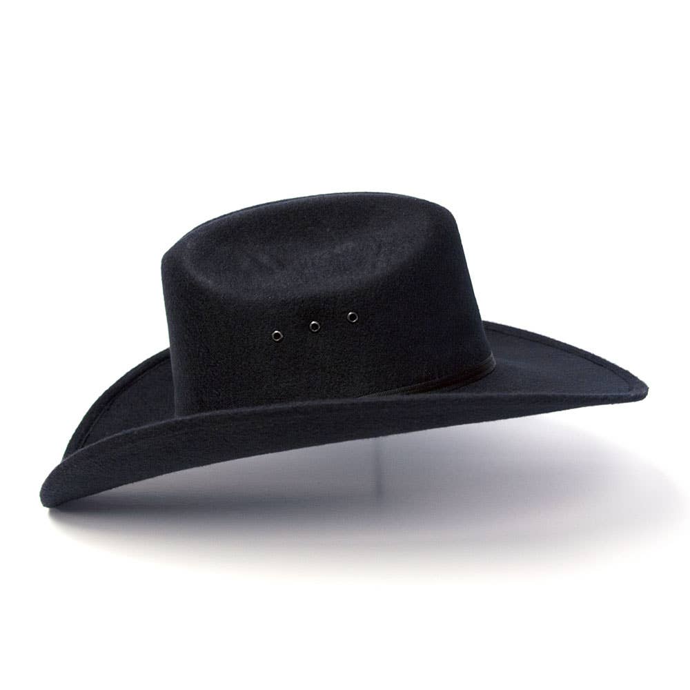 Western Express - Wholesale Cowboy Hat - Unisex - Black Felt Finish Western Cattleman Hat with Black Hat Band4