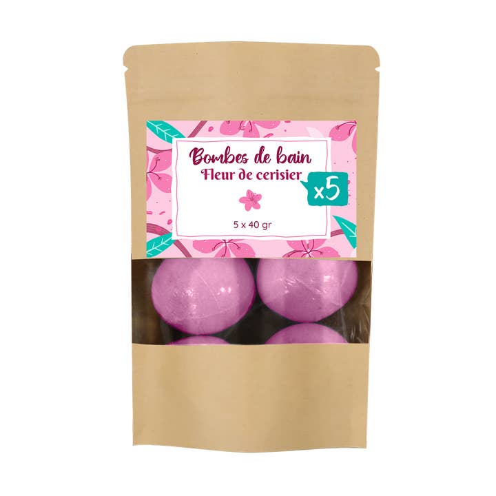 FRENCH TENDANCE - Wholesale Bath Bomb/Fizz - Bath bomb bag 40 g x 5 - Pink scent1