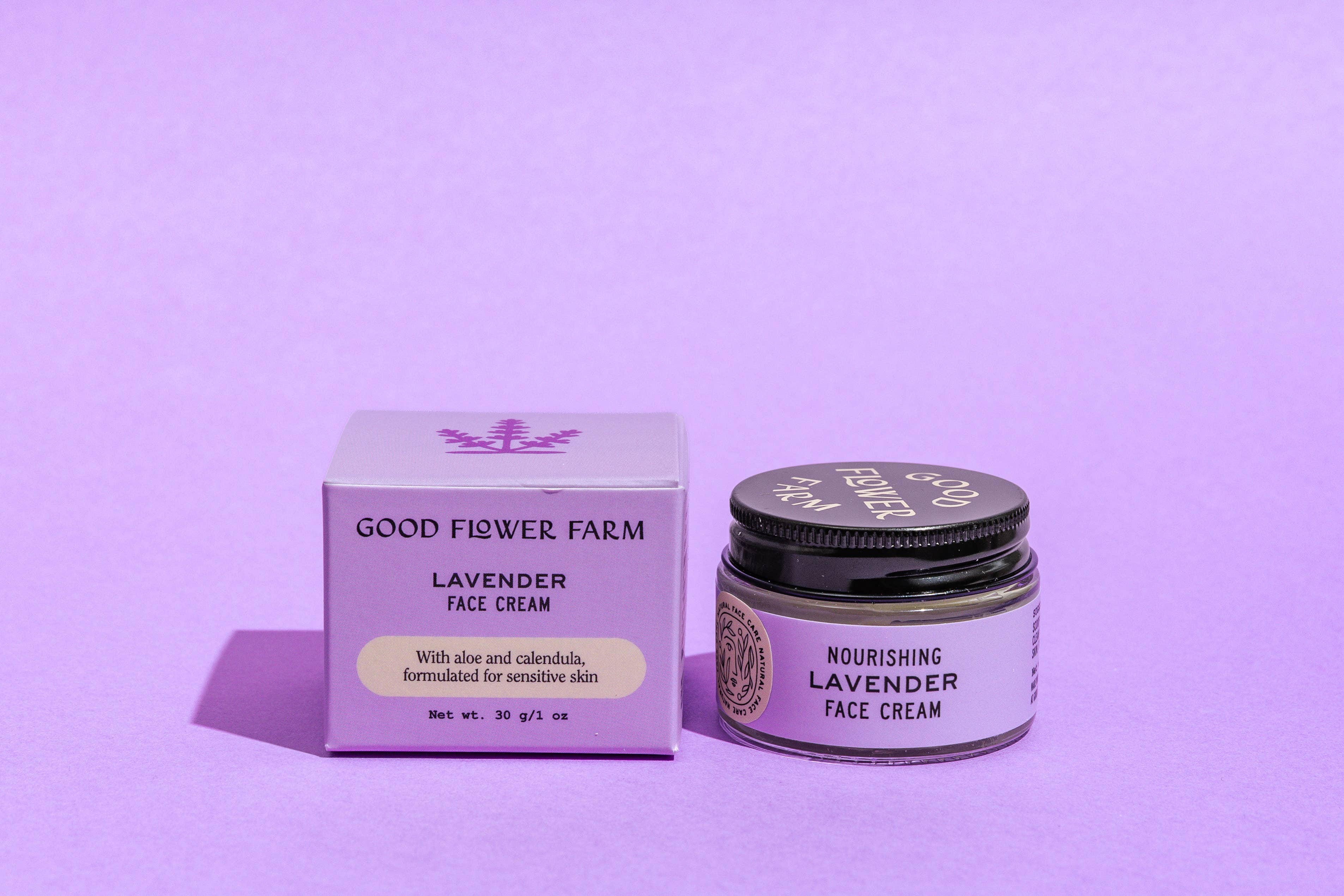 Good Flower Farm - Wholesale Facial Moisturizer - Lavender Organic Herbal Face Cream / 1 oz1