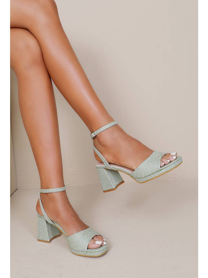 Joia Paris - Wholesale High Heels - Women's - Platform heel sandal in canvas H8-903