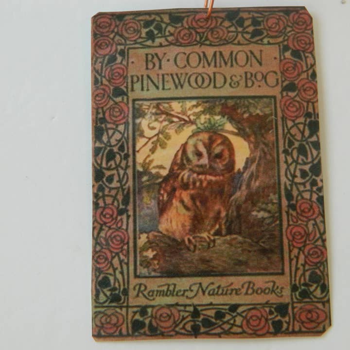 Coruja de ornamento por livro antigo comum de pinho e pântano por atacado de Sarah Wood Studio