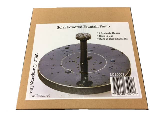 Will's Company - Wholesale Outdoor Ornament/Decor - Solar Powered Fountain Disc for Birdbath5
