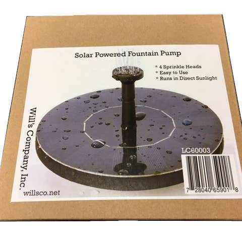 Will's Company - Wholesale Outdoor Ornament/Decor - Solar Powered Fountain Disc for Birdbath5