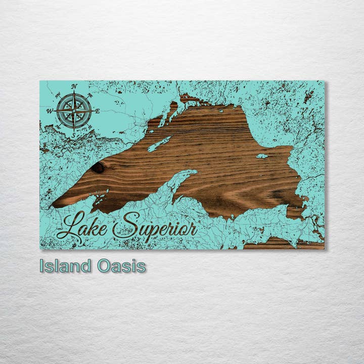 Fire and Pine Wood Maps - Venta al por mayor Mapas - Grandes Lagos: Lago Superior Mapa