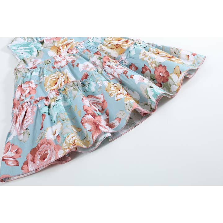 Lil Cactus – Großhandel Kleid – Kinder – Gestuftes Rüschenkleid mit Blumendruck3