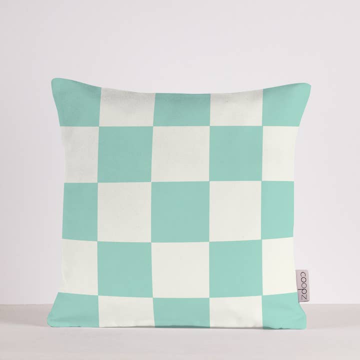 Cushion Cover Check Mint for wholesale by coopz
