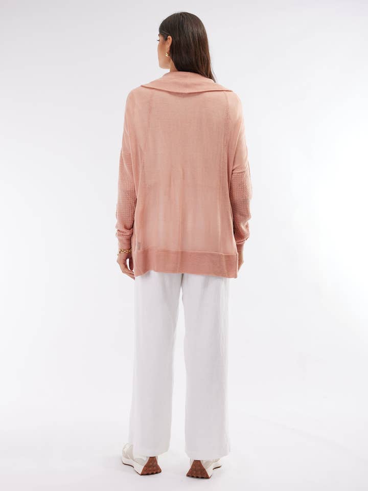 Perry Knit Cardigan - Blush for wholesale on Faire1