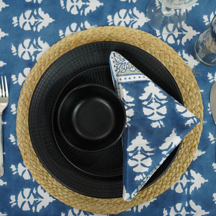 Florales Block-Design-Set aus 4 Servietten - Mormukut für den Großhandel von Fabdivine