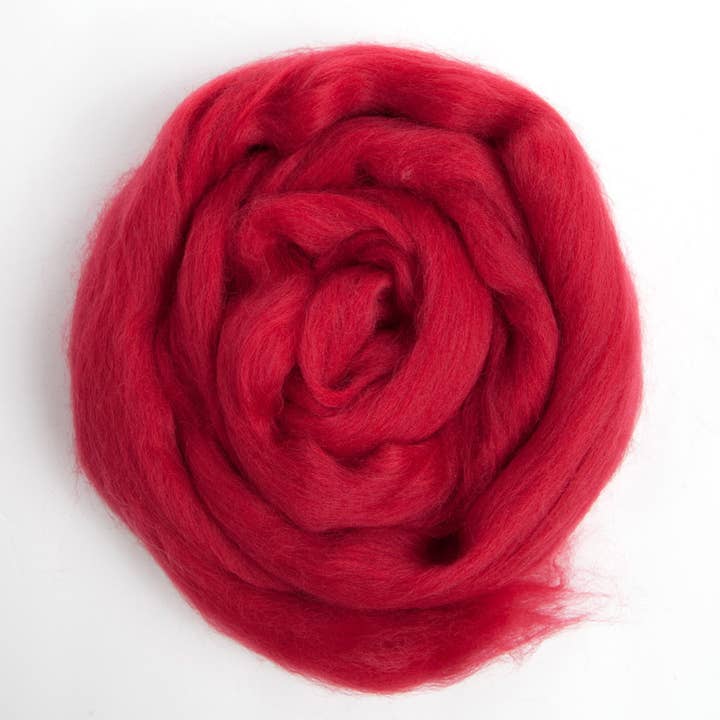 Desert Breeze Distributing - Wholesale Craft Supplies - Merino Wool Top Roving, Cinnabar Red, 1 ounce