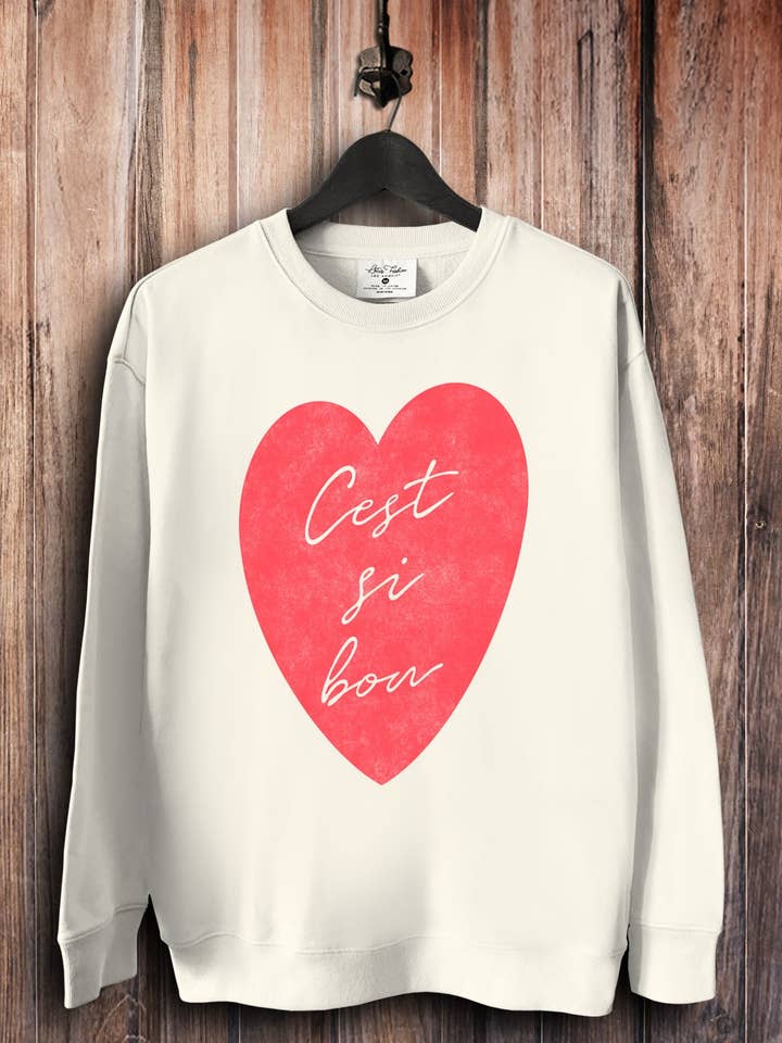 C est Si Bon Valentine Heart Sweatshirt for wholesale by Lotus Fashion Collection