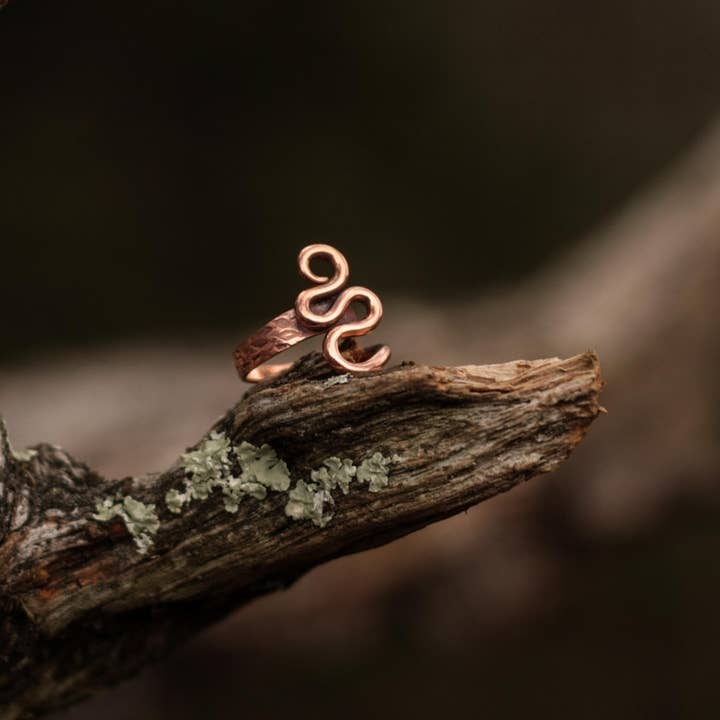Sincerely Sarah - Wholesale Band/Stacked Ring - Zig Zag Hand Forged Copper Rings3