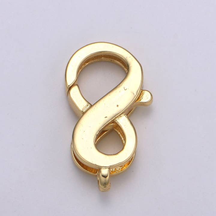 1pc Wholesale Lobster Clasp 24k Gold , Infinity Lobster Claw for Jewelry Making, Size 19.5mmX11.4mm L183 for wholesale by Aim Eternal