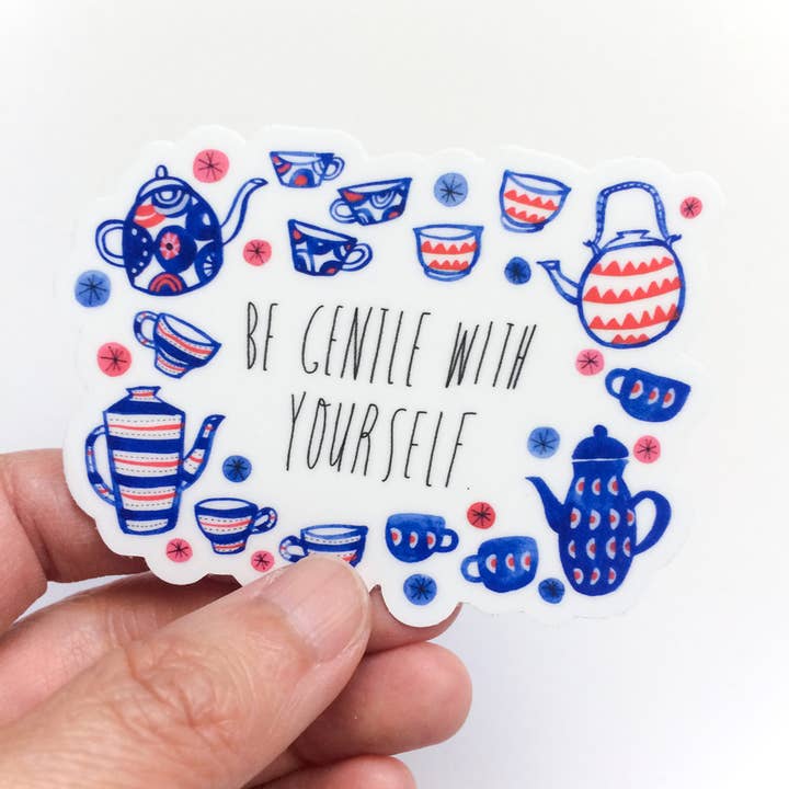 Be Gentle with Yourself Sticker for wholesale by Honeyberry Studios