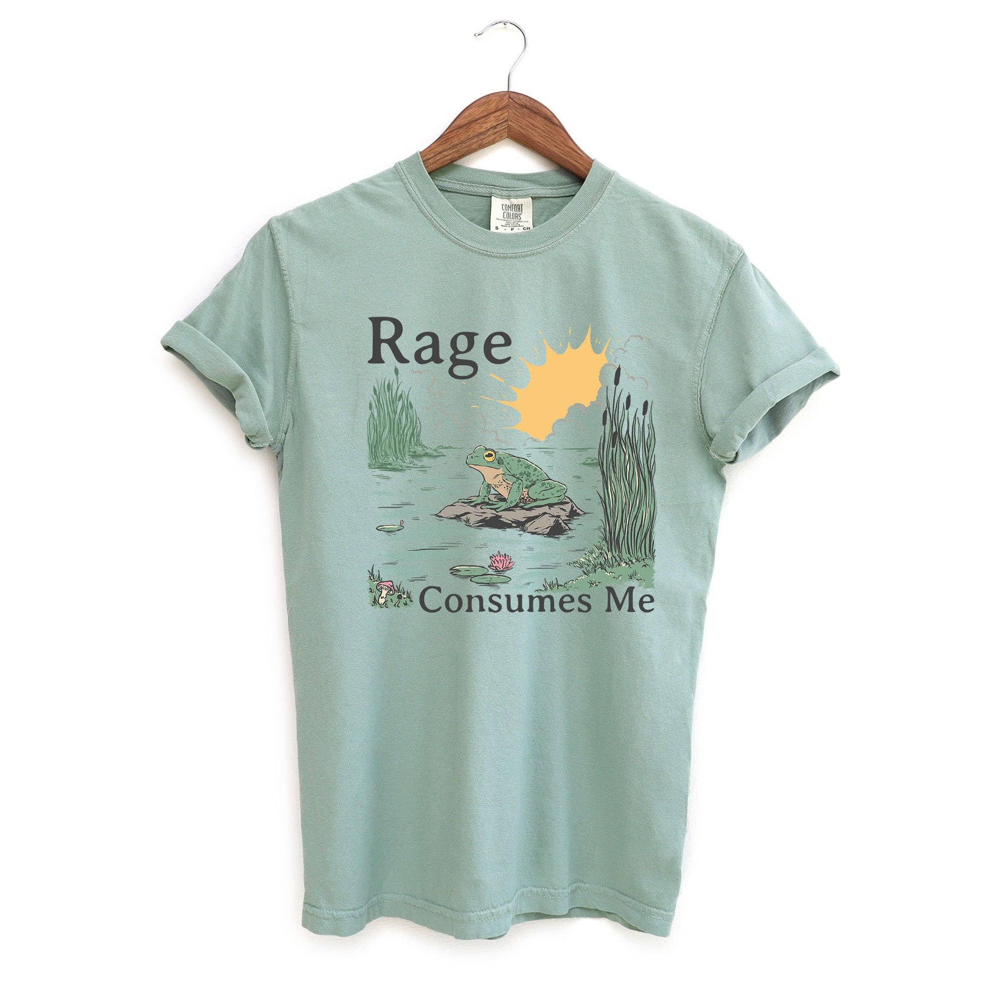 Blue Giraffe Inc - Wholesale Screen Printed T-Shirt - Unisex - Rage Consumes Me Frog T-Shirt0