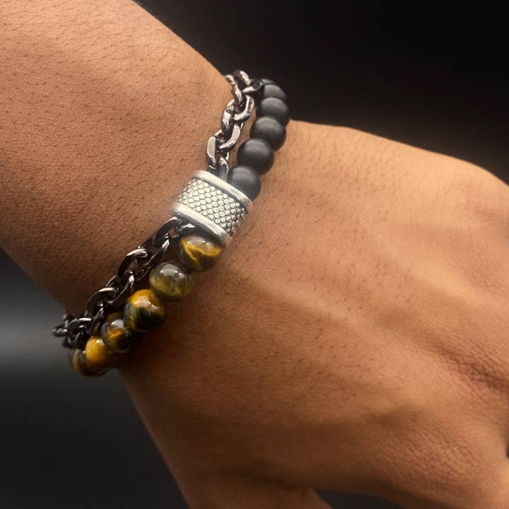 Natural Stone and Stainless Steele Bracelets for wholesale by Jo'Ché Project 225