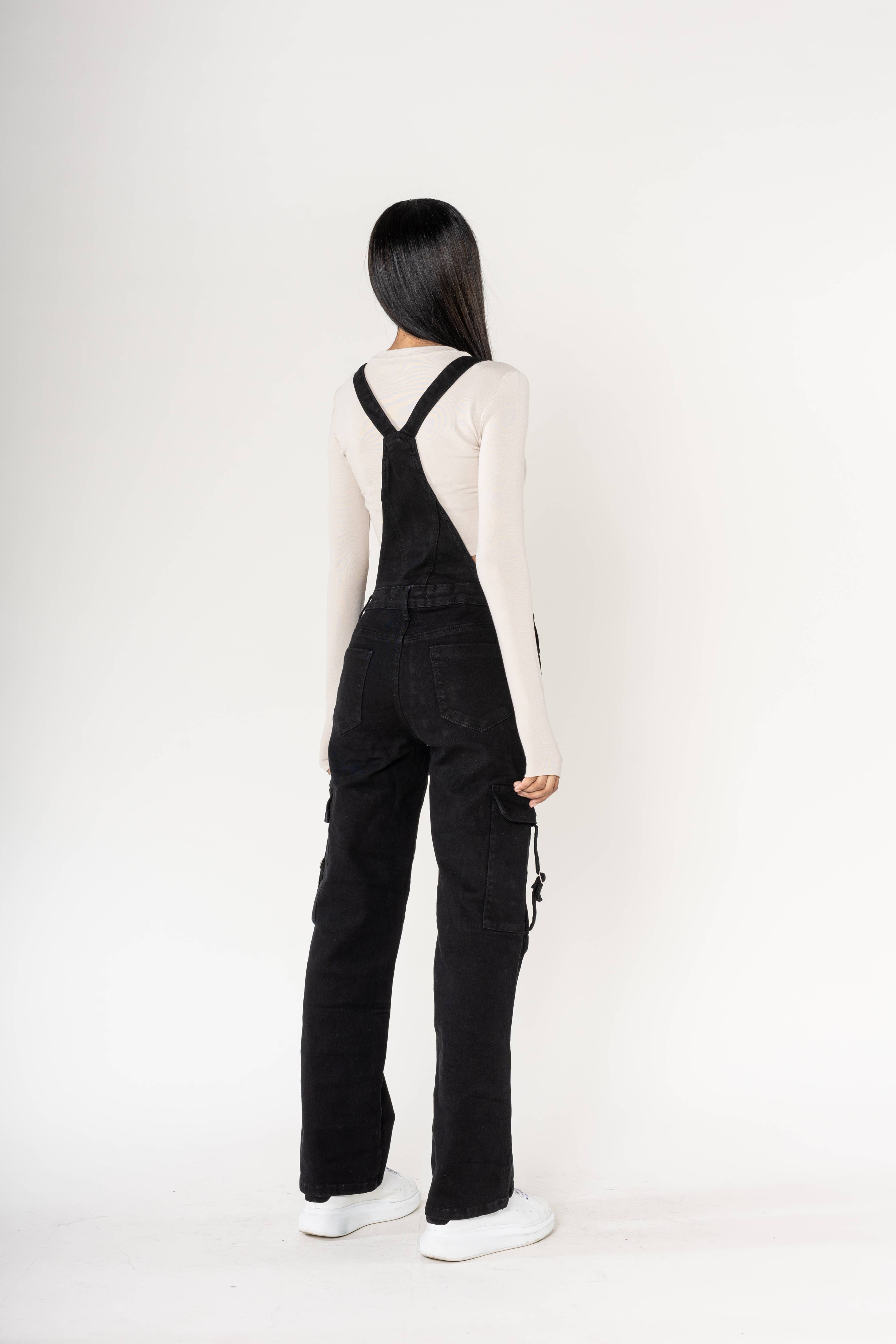 Nina Carter - Wholesale Overalls - Women's - Nina Carter Cargo Denim Stretch Denim Overalls S56022