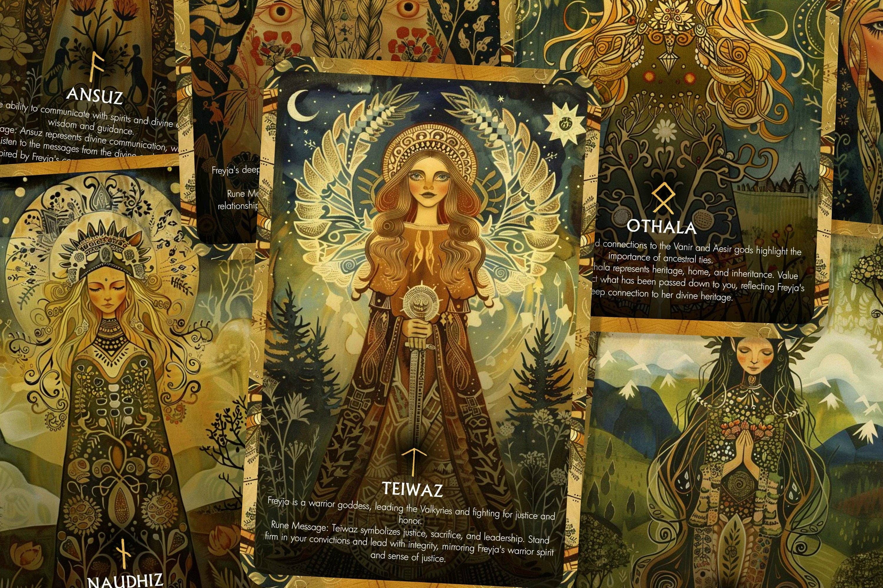 Ibiza Tarot USA - Wholesale Tarot Cards - The Runes of Freyja - 26 cards - Runes Oracle - Oracle Deck - Fortune Telling - Divination tools - Oracle Gift2