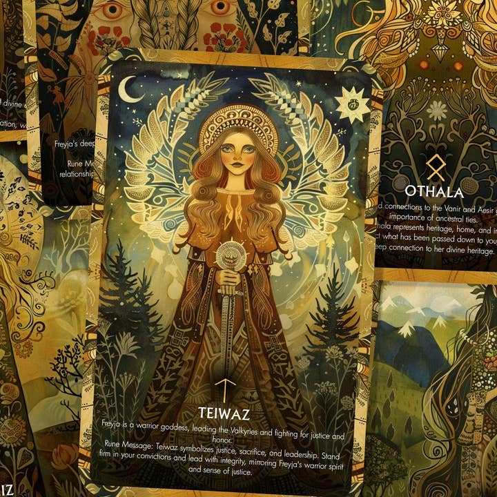 Ibiza Tarot USA - Wholesale Tarot Cards - The Runes of Freyja - 26 cards - Runes Oracle - Oracle Deck - Fortune Telling - Divination tools - Oracle Gift2