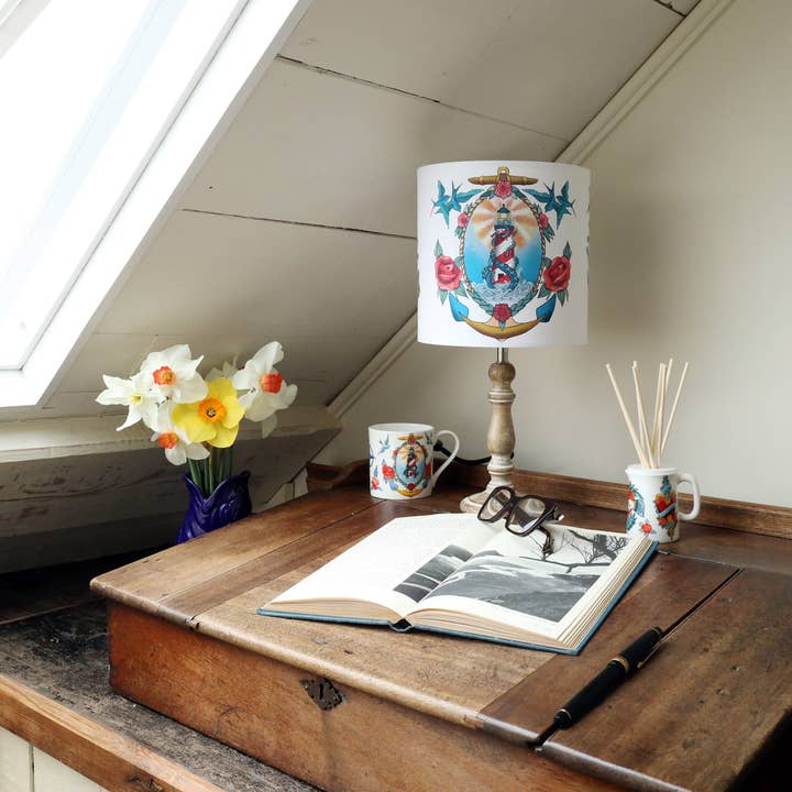 Cream Cornwall – Engroshandel Lampeskærm – Skib, fyrtårn og Kraken lampeskærm6