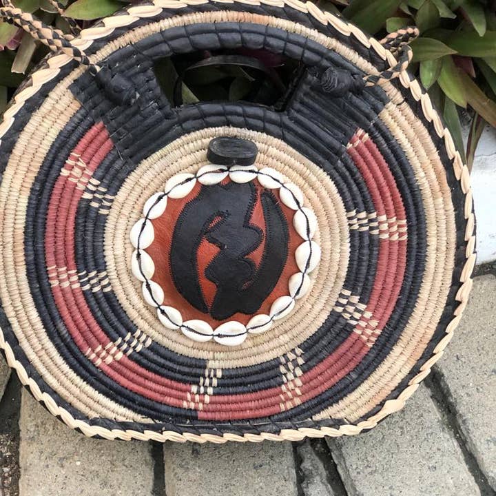 Elimicah - Wholesale Top Handle Bag - Women's - Flat Bottom/Round Top/Burkina Faso Purse/ Burkina Raffia Bag