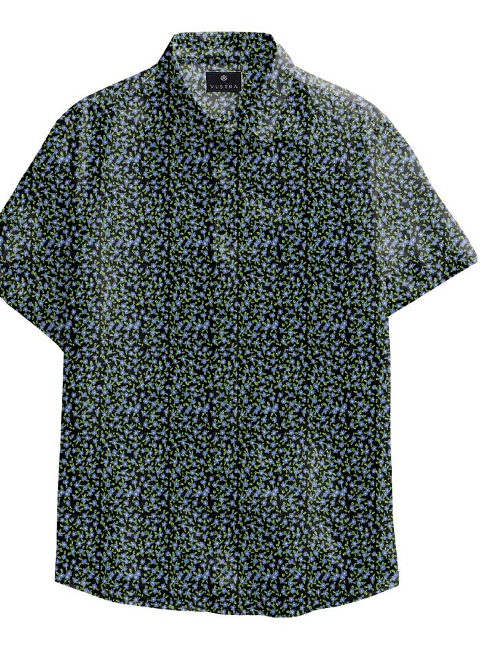 Chemise à manches courtes en coton à imprimé floral mini/VM02-126-361 pour la vente par Vustra