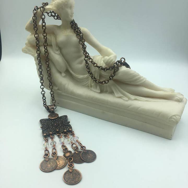 Osmanische Münznachbildung Kristall CP Anhänger Halskette für den Großhandel von Volare