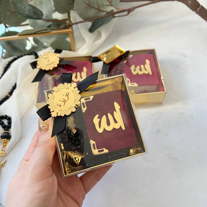 Uniq Favors – Engroshandel Bedehalskæde – Velvet Quran gave i æske, personlig islamisk arabisk gave
