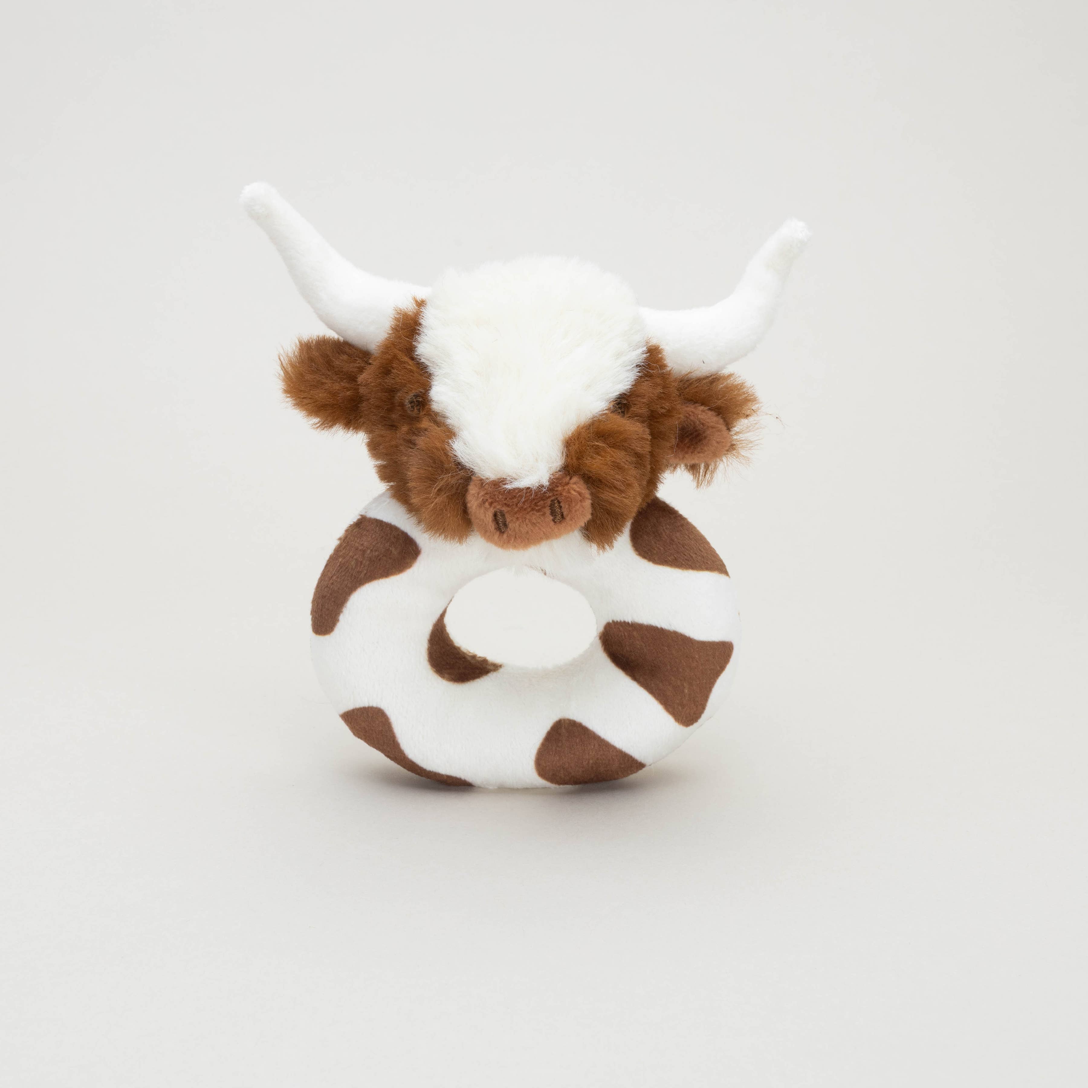 Jomanda Soft Toys & Accessories - Wholesale Handheld Rattle - Baby - Texas Longhorn Highland Brown Cow Baby Plush Rattle 10cm1