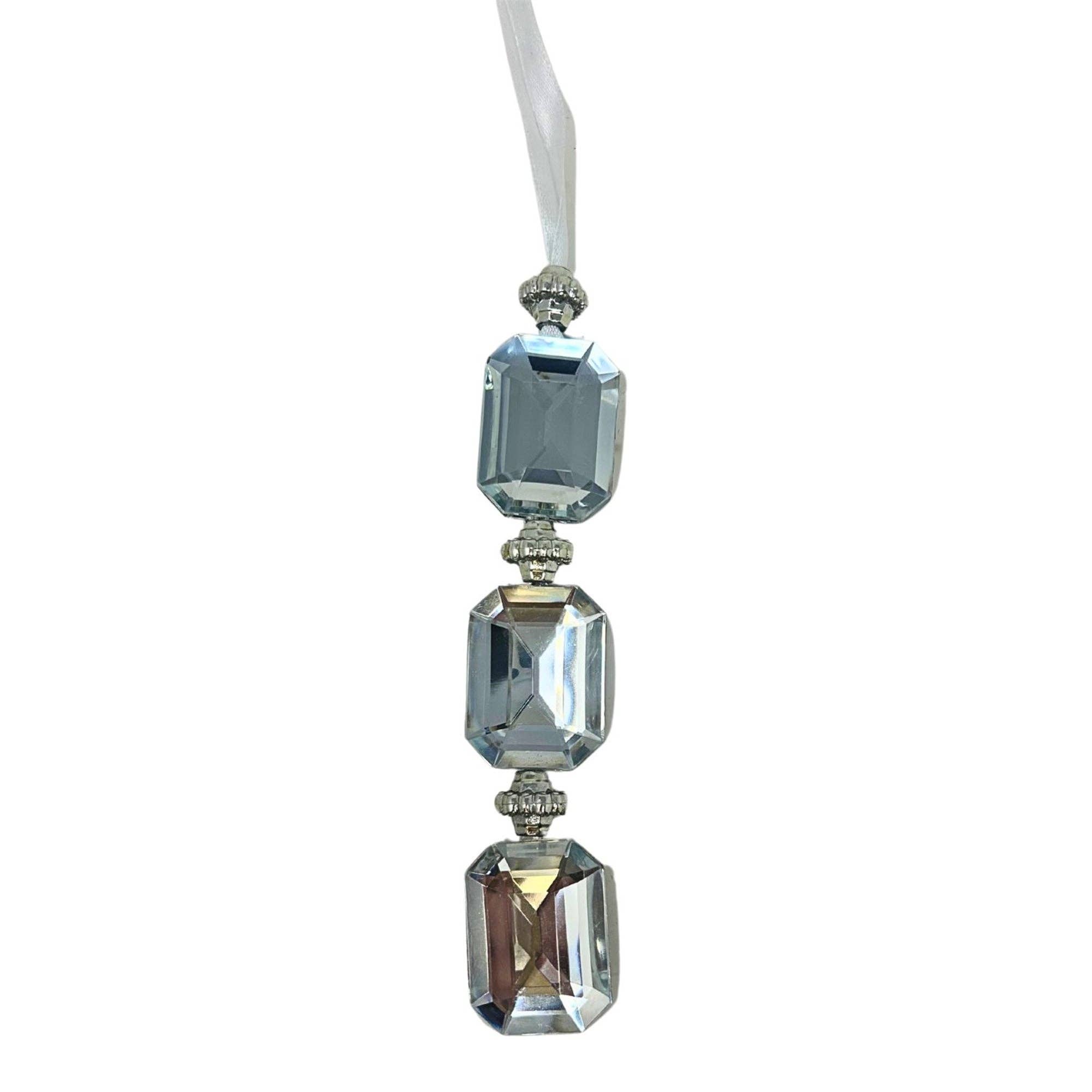 David Christopher's Collection - Wholesale Ornament - Acrylic Jewel Hanging Ornament - Silver 1.2x0.5x6.5"0