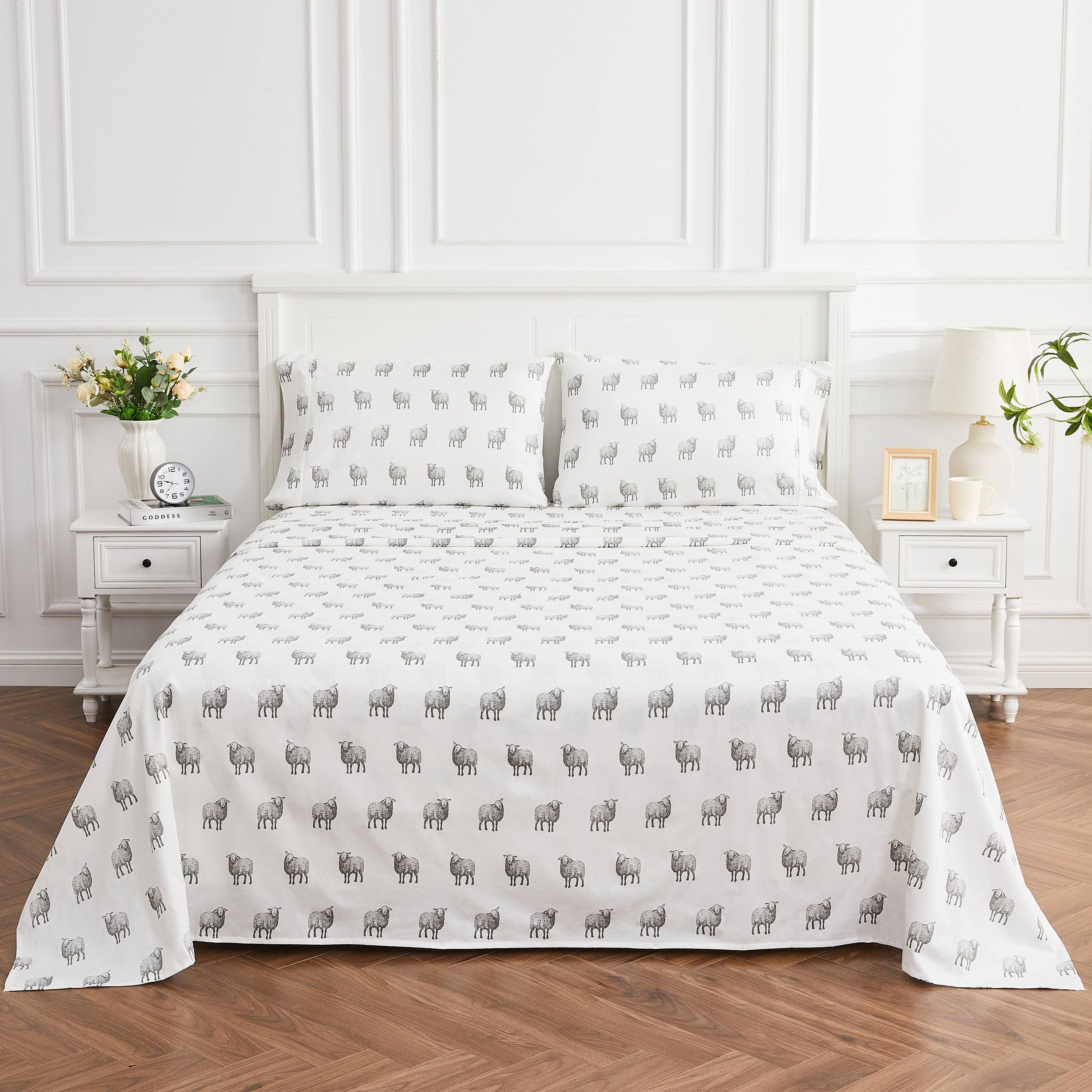 Mélange Home - Wholesale Sheet Set - Sheep Printed Cotton Sheet Set6
