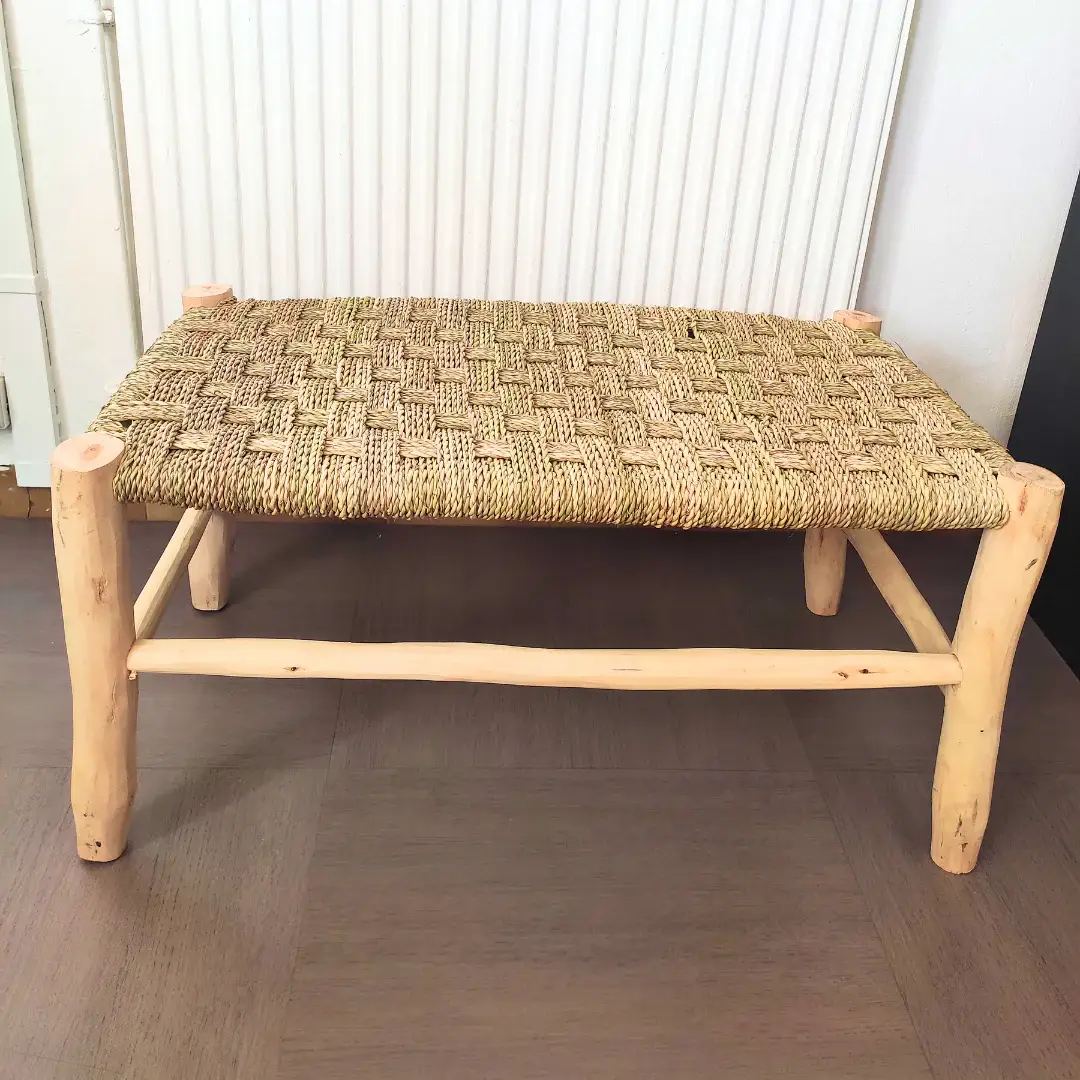 High crafty - Wholesale Bench - Handcrafted Moroccan Beldi Bench – Natural Wood & Doum5