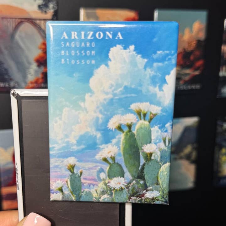 Arizonas delstatsblomma magnet - Saguaro kaktusblomma för wholesale av Tieu Magnetic