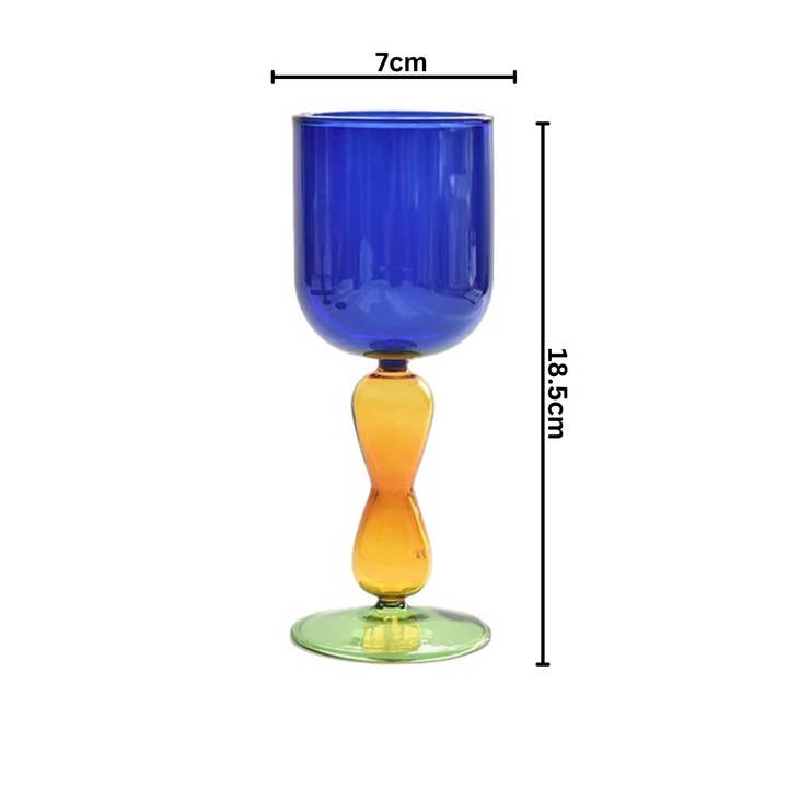 IVORE.GROUP (We cover All Import duty) - Wholesale Wine glass - Retro Color Goblet Wine Glass | Borosilicate Glass Wine Cup1
