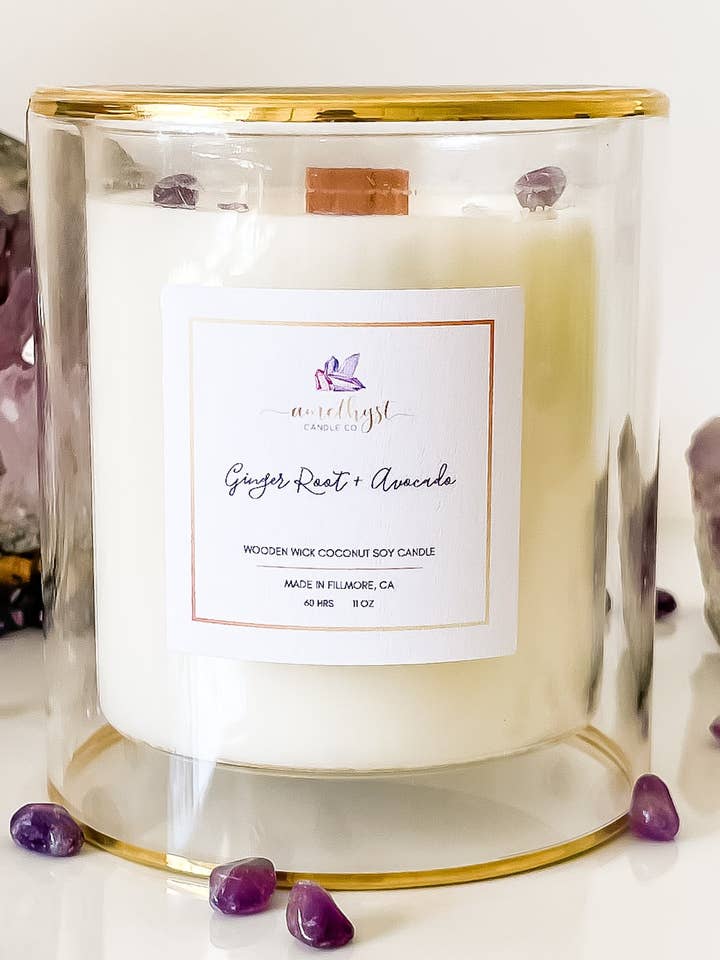gingembre + avocat pour la vente par Amethyst Candle Co.