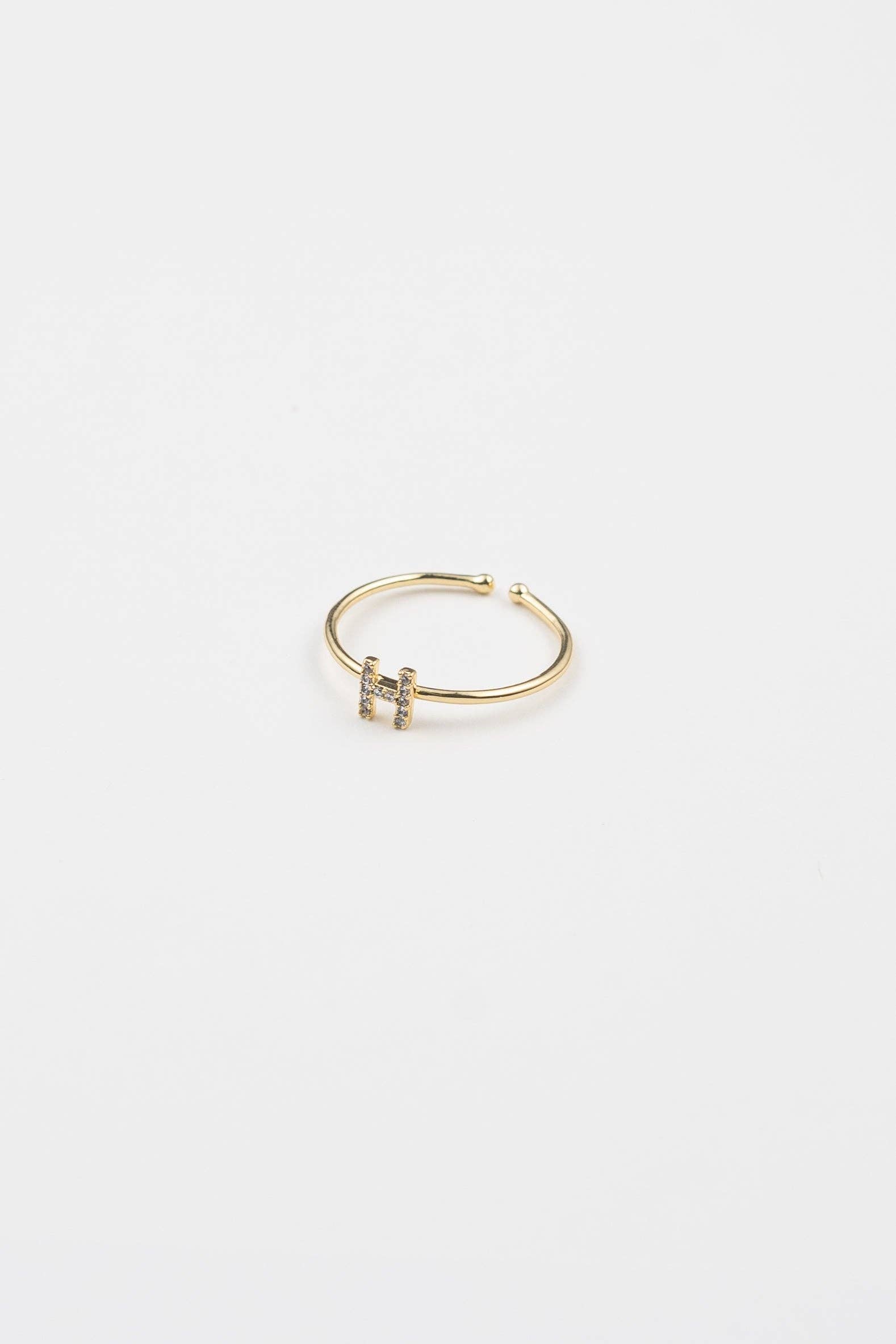 Brenda Grands Jewelry - Wholesale Band/Stacked Ring - 18K Gold Shiny Adjustable Initial Ring9