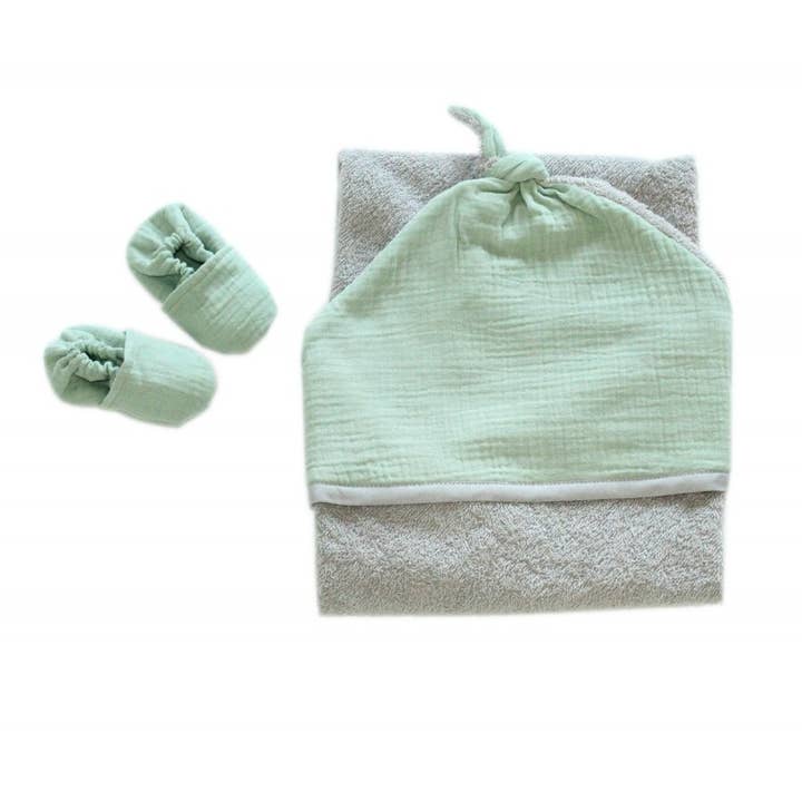 Amandel groene katoenen gaasbadhanddoek voor wholesale door CHOUCHOUETTE