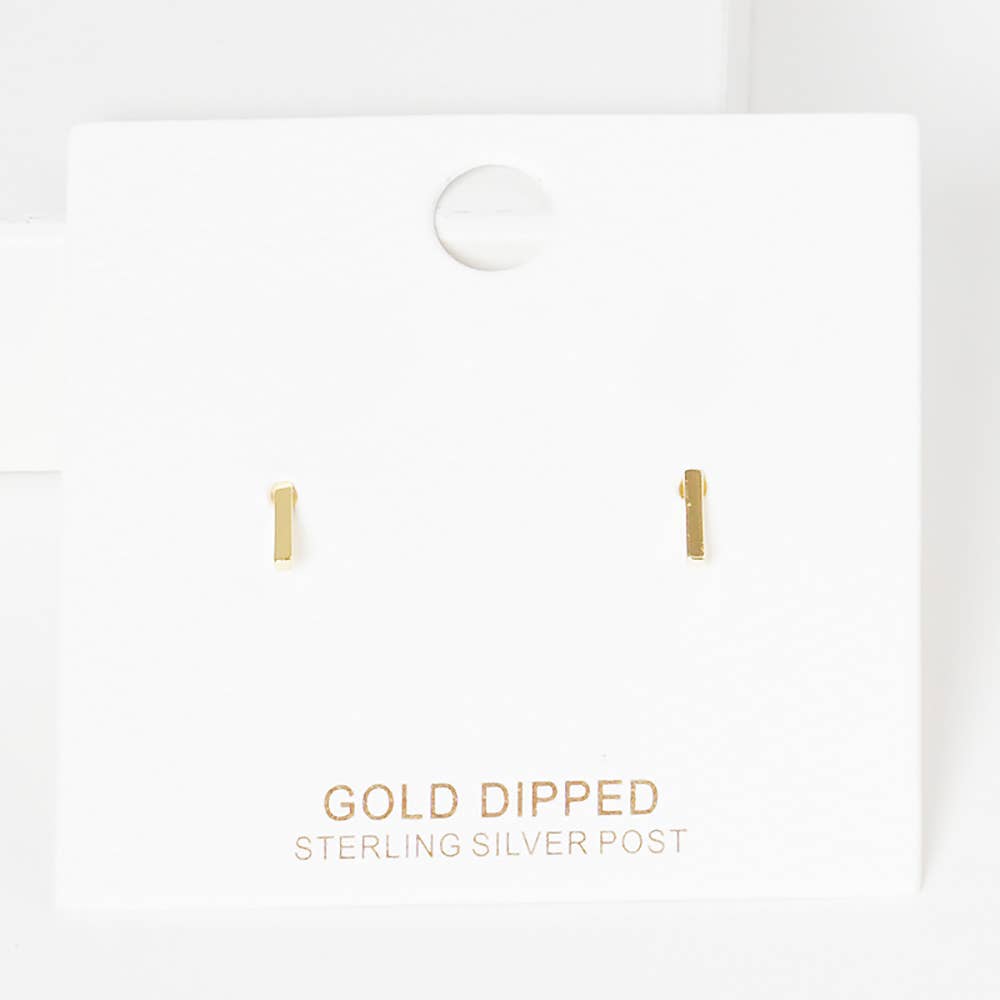 Sensibling Corp. - Wholesale Stud/Post Earrings - Gold Dipped Metal Initial Monogram Stud Earrings5