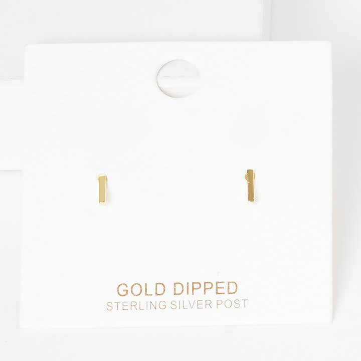 Sensibling Corp. - Wholesale Stud/Post Earrings - Gold Dipped Metal Initial Monogram Stud Earrings5