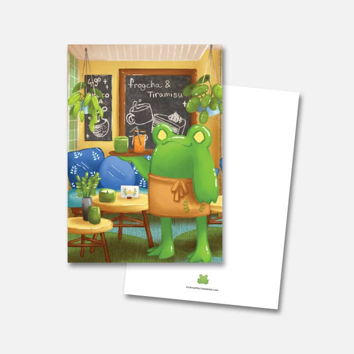 Postkarte Frog Cafe Vibes für den Großhandel von Studio Appeltjesgroen