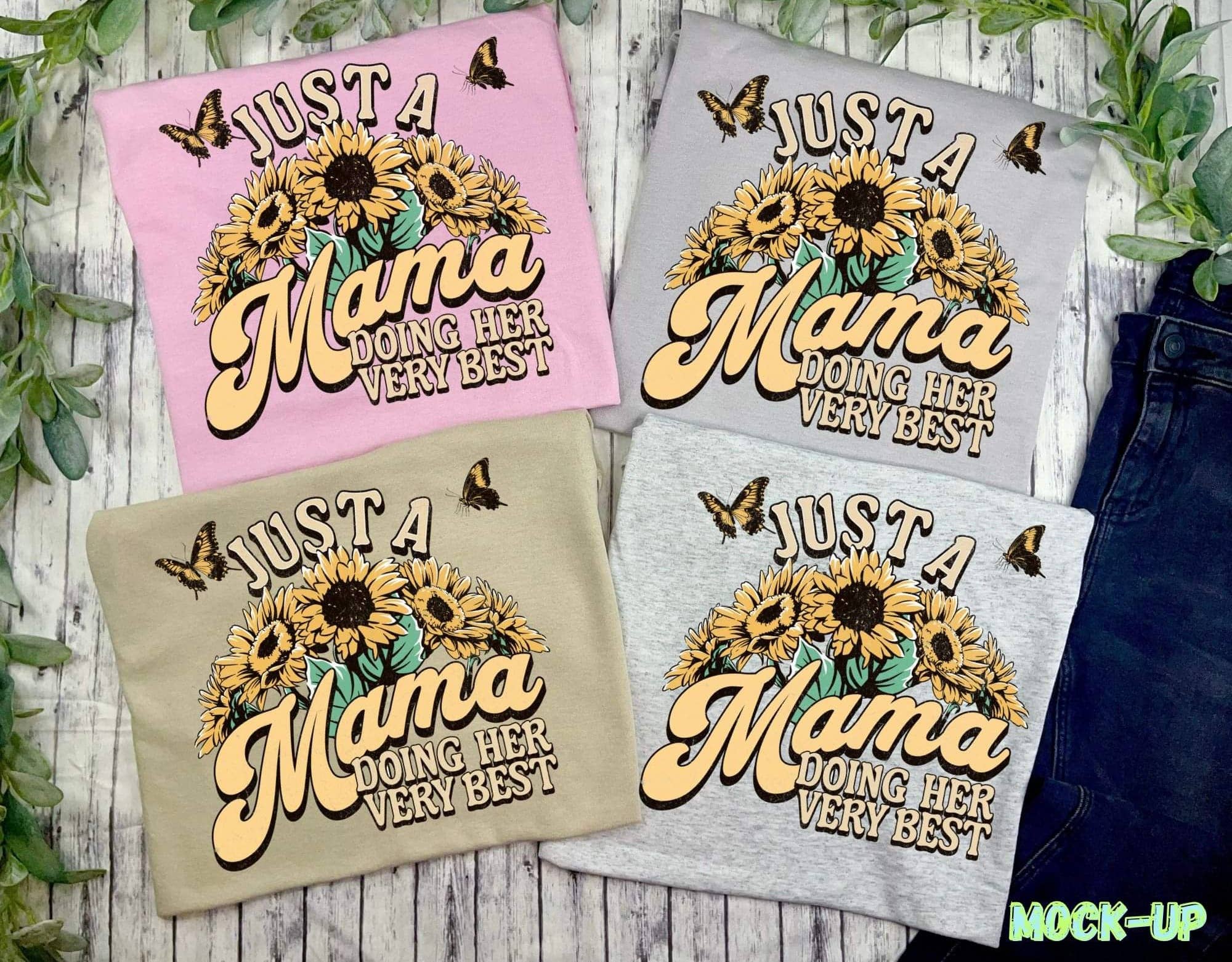 Citrine Daisy - Wholesale Screen Printed T-Shirt - Women's - Just A Mama Doing Her Very Best (T-Shirt)1