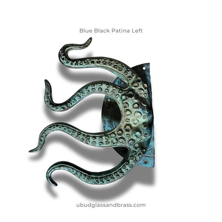 Ubud Glass – wholesale Knob/pull – Brass Octopus Door Handle – Solid Brass Entry Door Pull (Left or Right)2