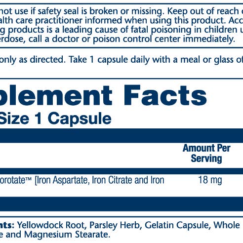 Solaray - Wholesale Oral Supplement/Vitamin - Iron Asporotate 18mg1