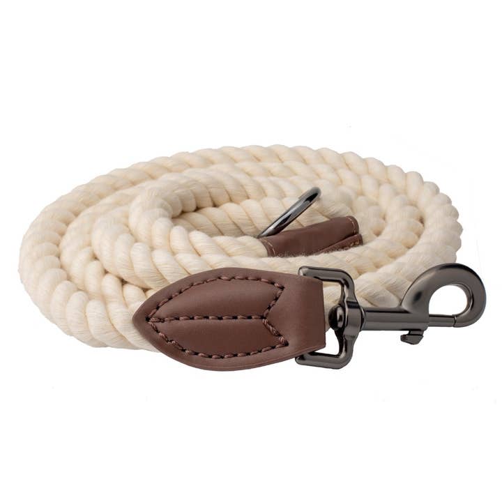 Laisse - Corde en coton et nœud en cuir pour la vente par Urban Dog Stars