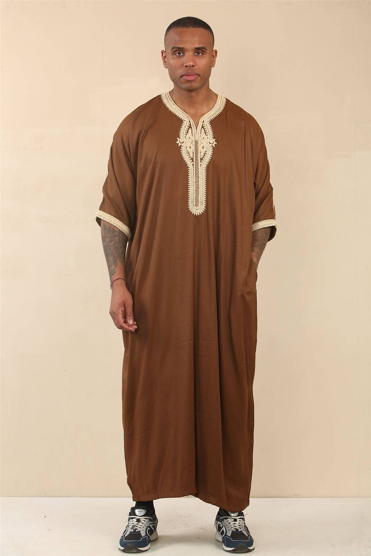 Infinity Leather (Upperclass Fashions Ltd) - Wholesale Robe - Men's - Men's Moroccan Thobe Jubba Robe Eid Djellaba Gandoura7