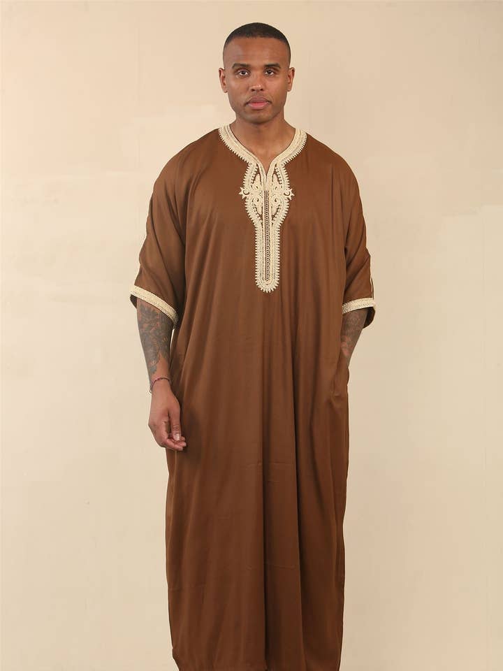 Infinity Leather (Upperclass Fashions Ltd) - Wholesale Robe - Men's - Men's Moroccan Thobe Jubba Robe Eid Djellaba Gandoura7