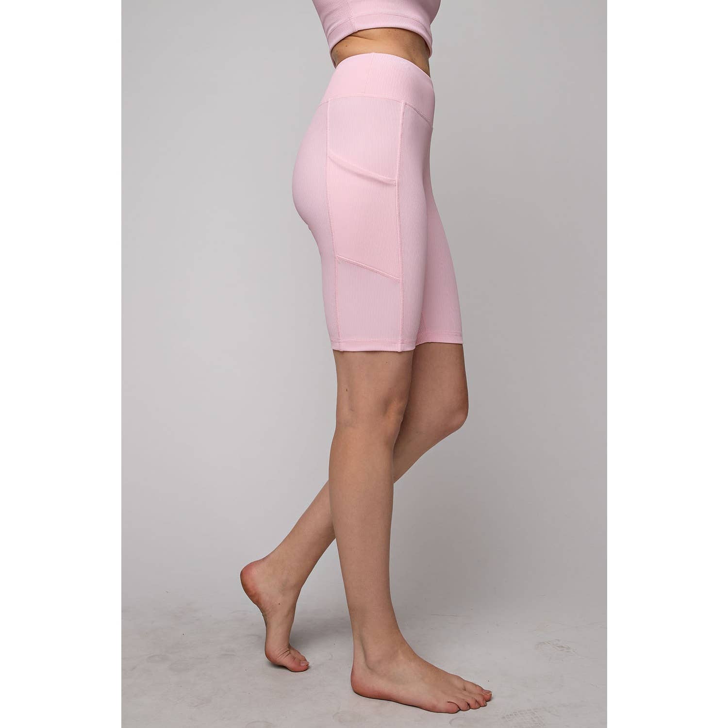 Rae Mode - Wholesale Athletic Shorts - Women's - NYLON RIB BIKER PANTS WITH SIDE POCKETS24