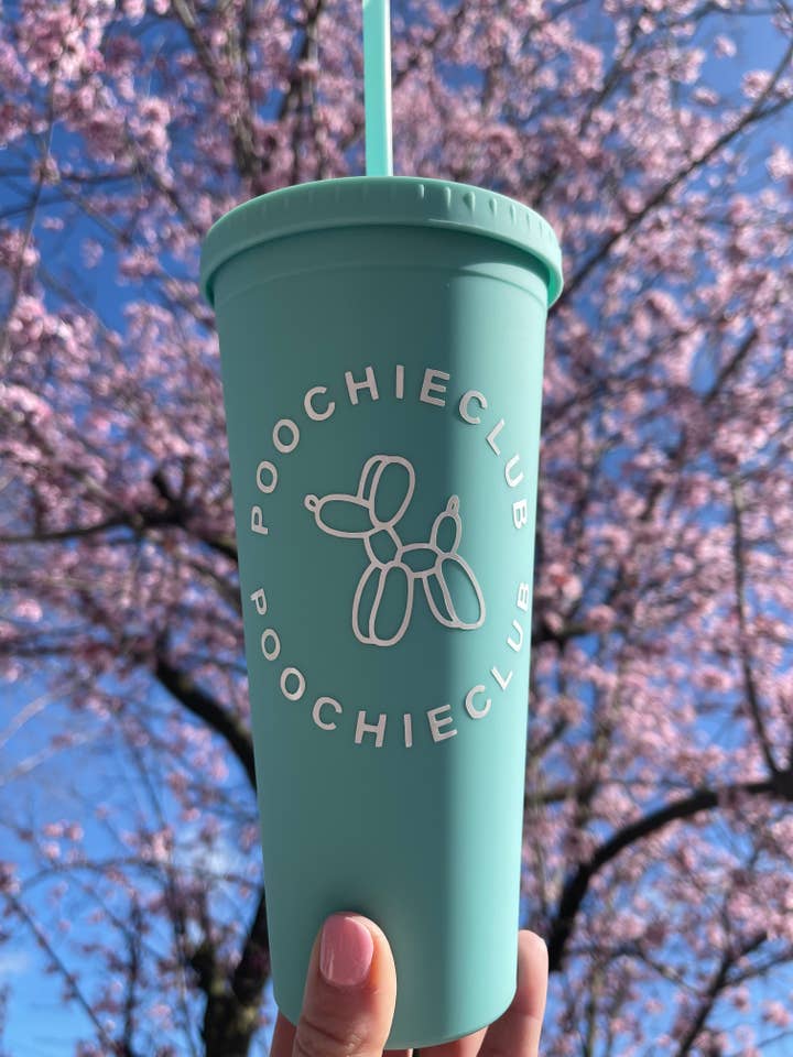 Blue poochieclub cold cup for wholesale by POOCHIECLUB