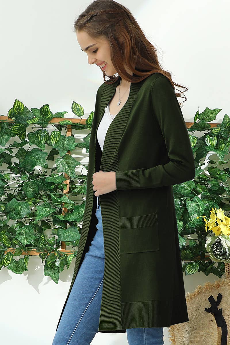 NINEXIS - Vente Cardigan – femme - AWOCAL311_CARDIGAN OUVERT À MANCHES LONGUES AVEC POCHES LATÉRALES53