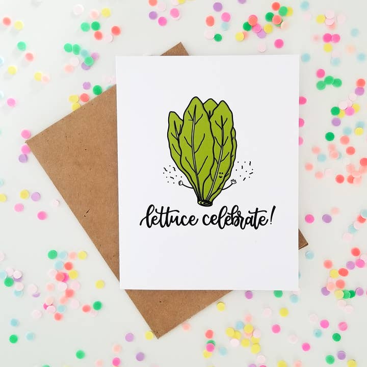 Lettuce Celebrate Card for wholesale by Real Happy Designs